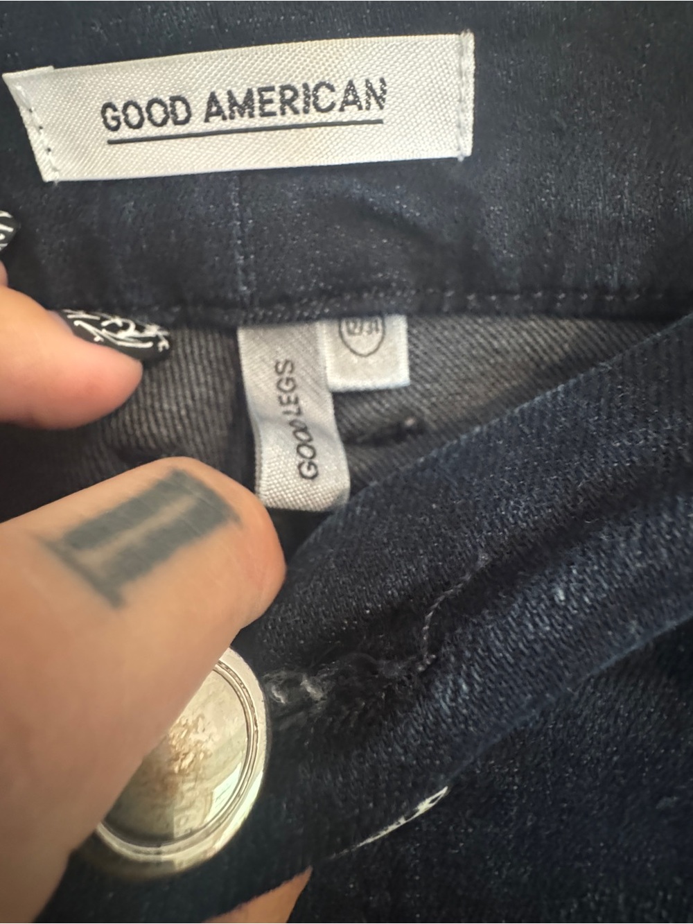 Good American Good Legs High-Rise Skinny Jeans- Dark Indigo size 12 - Picture 5 of 6